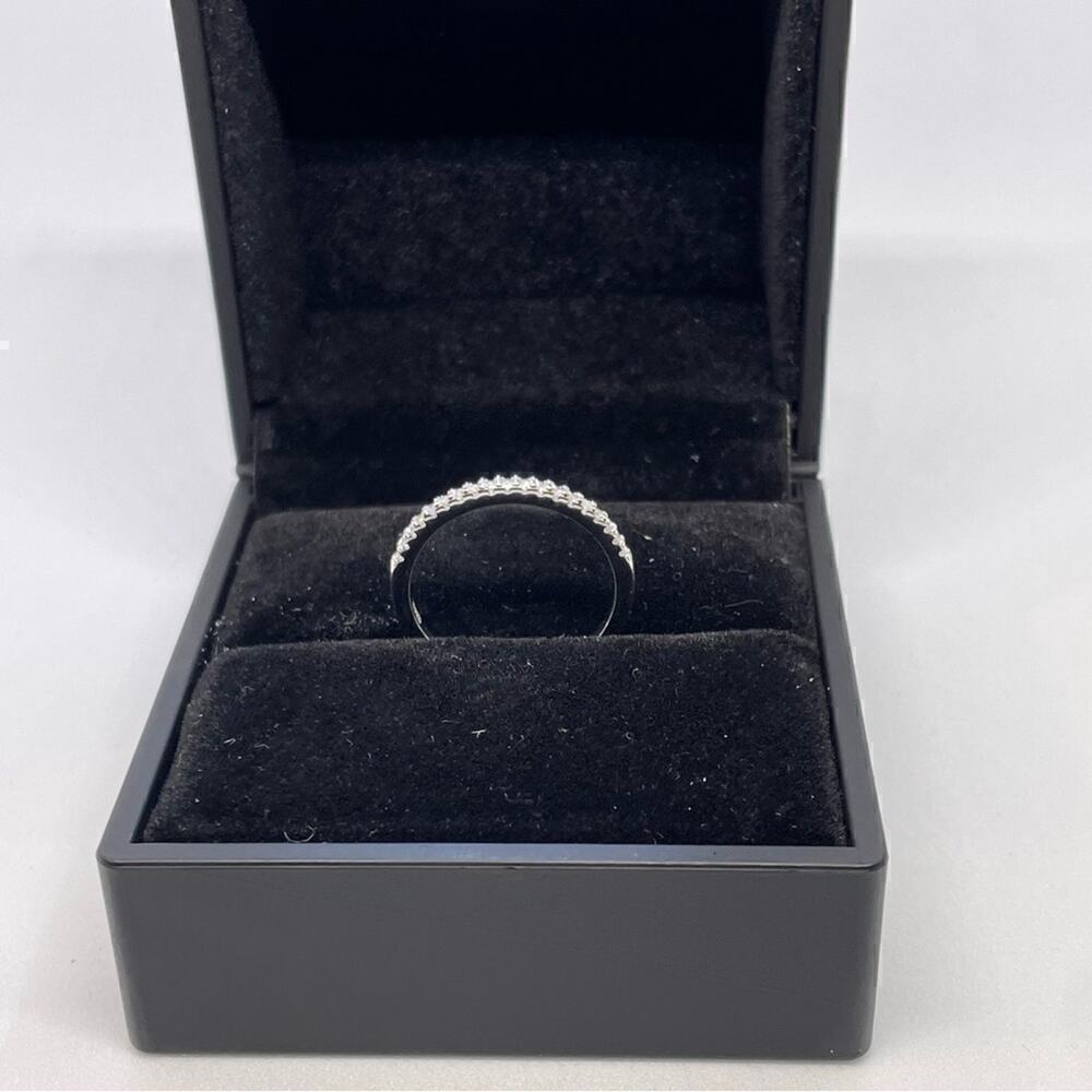 Moissanite Diamond Half Eternity Band Ring Dainty Wedding Stacking Band White - Picture 2 of 7